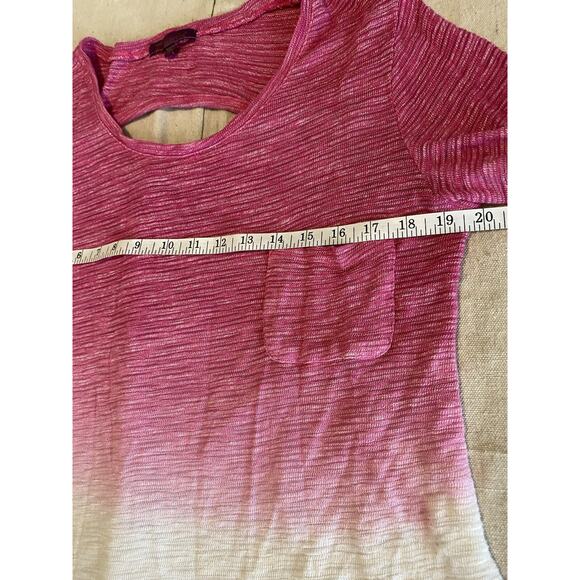 Z by Zobha Pullover Top Womens XL / 2XL Pink & White Ombre wBack Cut Out Blouse - Picture 7 of 11